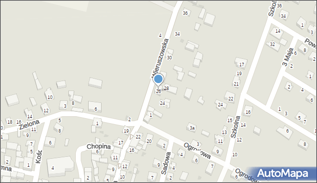 Bolesławiec, Wieruszowska, 26, mapa Bolesławca