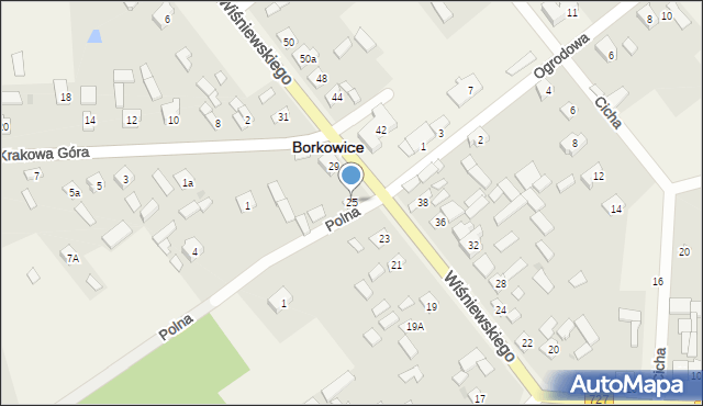 Borkowice, Wiśniewskiego Jana, ks., 25, mapa Borkowice