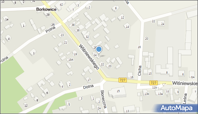 Borkowice, Wiśniewskiego Jana, ks., 26, mapa Borkowice