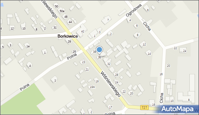 Borkowice, Wiśniewskiego Jana, ks., 36, mapa Borkowice