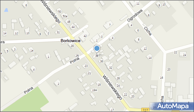 Borkowice, Wiśniewskiego Jana, ks., 38, mapa Borkowice