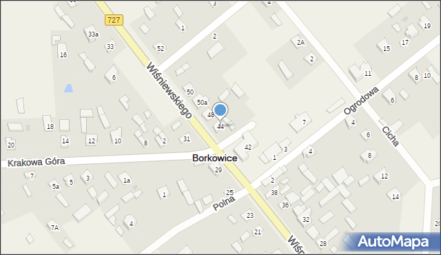 Borkowice, Wiśniewskiego Jana, ks., 44, mapa Borkowice