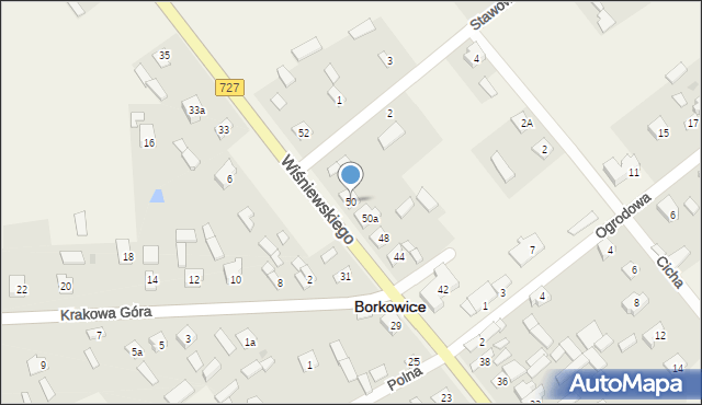 Borkowice, Wiśniewskiego Jana, ks., 50, mapa Borkowice