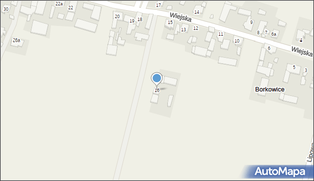 Borkowice, Wiejska, 16, mapa Borkowice