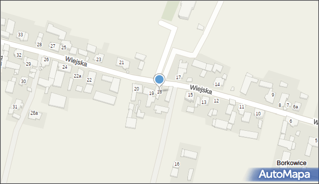 Borkowice, Wiejska, 18, mapa Borkowice