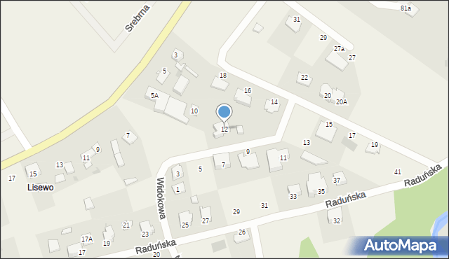 Borkowo, Widokowa, 12, mapa Borkowo