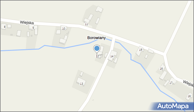 Borowiany, Wiejska, 12, mapa Borowiany