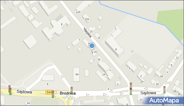 Brodnica, Wiejska, 3, mapa Brodnica