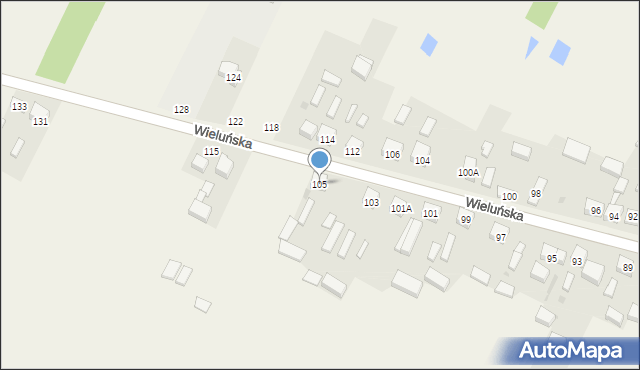 Brudzice, Wieluńska, 105, mapa Brudzice