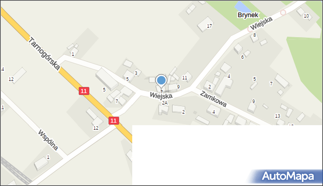 Brynek, Wiejska, 7, mapa Brynek