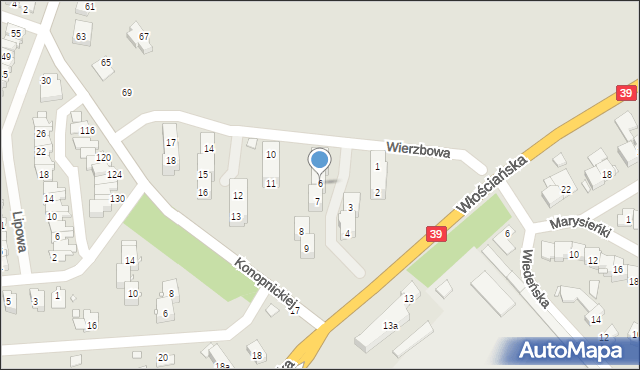 Brzeg, Wierzbowa, 6, mapa Brzeg