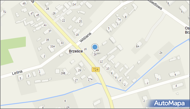 Brześce, Wilanowska, 14, mapa Brześce