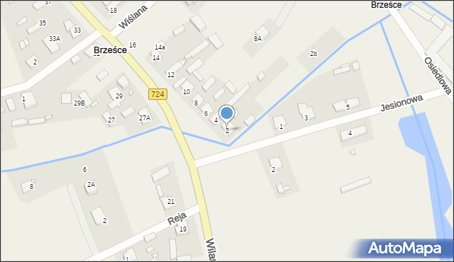 Brześce, Wilanowska, 2, mapa Brześce