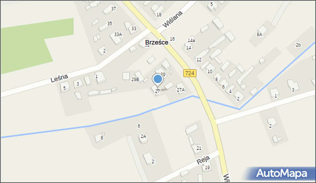 Brześce, Wilanowska, 27, mapa Brześce