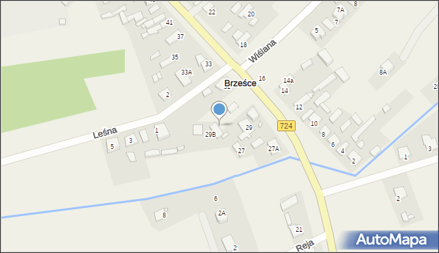 Brześce, Wilanowska, 29a, mapa Brześce