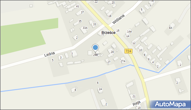 Brześce, Wilanowska, 29B, mapa Brześce