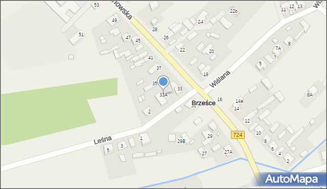 Brześce, Wilanowska, 33A, mapa Brześce