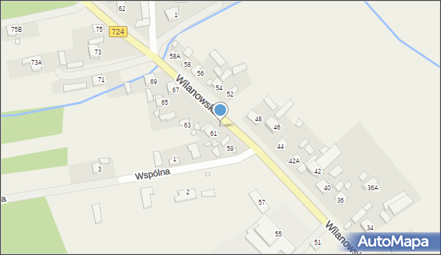 Brześce, Wilanowska, 61A, mapa Brześce