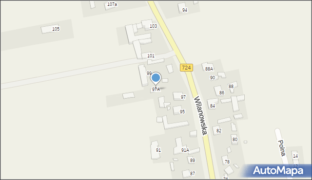 Brześce, Wilanowska, 97A, mapa Brześce