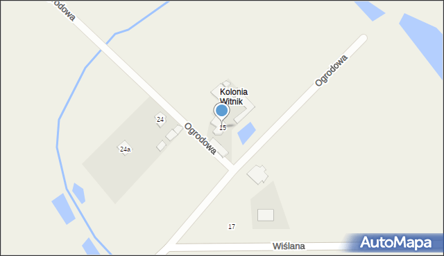 Brześce, Wiślana, 15, mapa Brześce