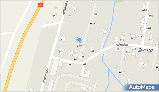 Brzesko, Wiejska, 139A, mapa Brzesko