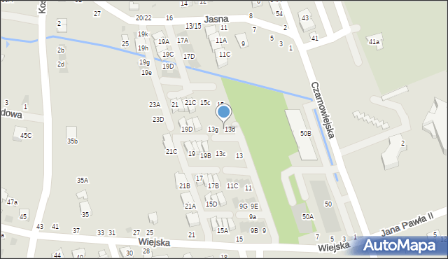 Brzesko, Wiejska, 13e, mapa Brzesko