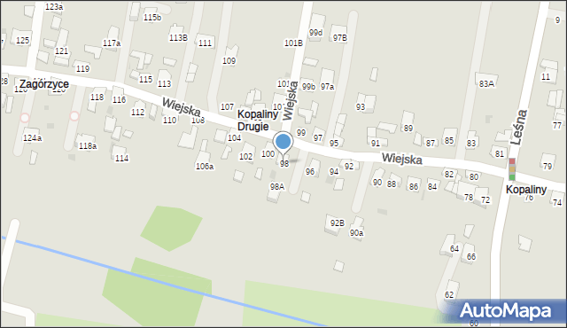 Brzesko, Wiejska, 98, mapa Brzesko