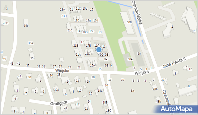 Brzesko, Wiejska, 9d, mapa Brzesko