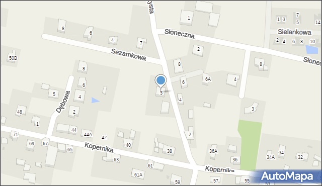 Brzezina, Wieczysta, 3, mapa Brzezina