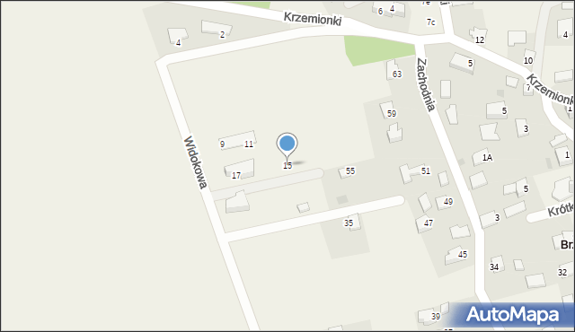 Brzezinka, Widokowa, 15, mapa Brzezinka