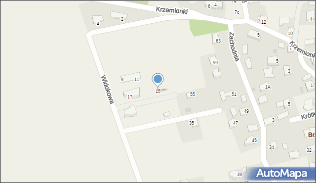 Brzezinka, Widokowa, 15, mapa Brzezinka