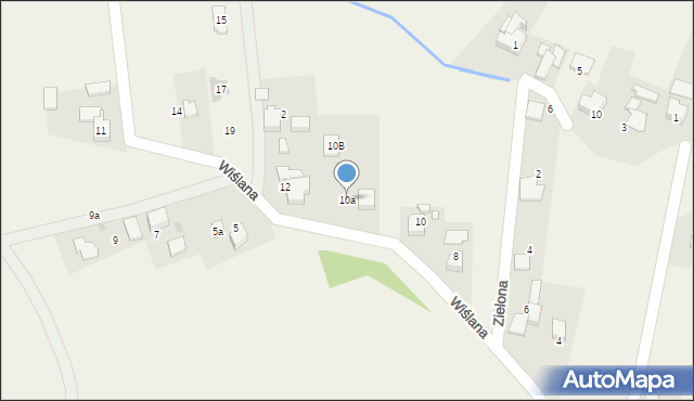 Brzezinka, Wiślana, 10a, mapa Brzezinka