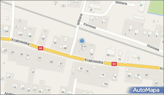 Brzeźnica, Wiślana, 2, mapa Brzeźnica