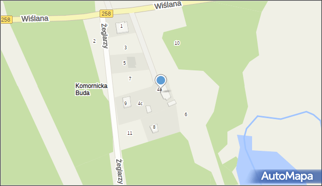 Brzoza, Wiślana, 4b, mapa Brzoza