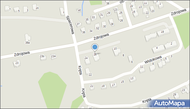 Brzozów, Widokowa, 18, mapa Brzozów