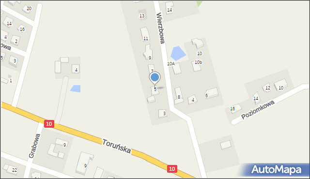 Brzozówka, Wierzbowa, 5, mapa Brzozówka