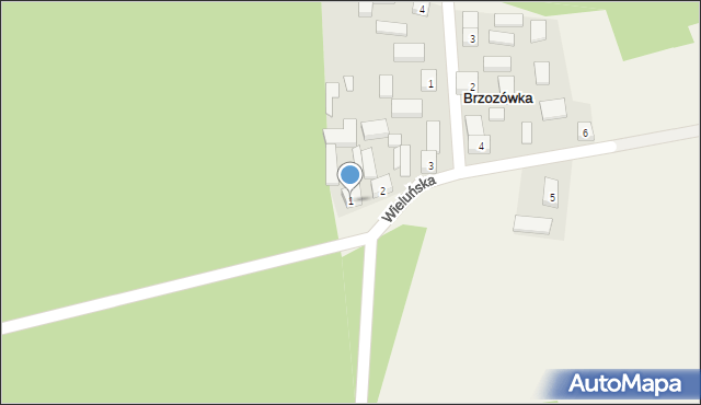 Brzozówka, Wieluńska, 1, mapa Brzozówka