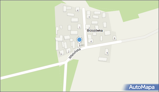 Brzozówka, Wieluńska, 3, mapa Brzozówka