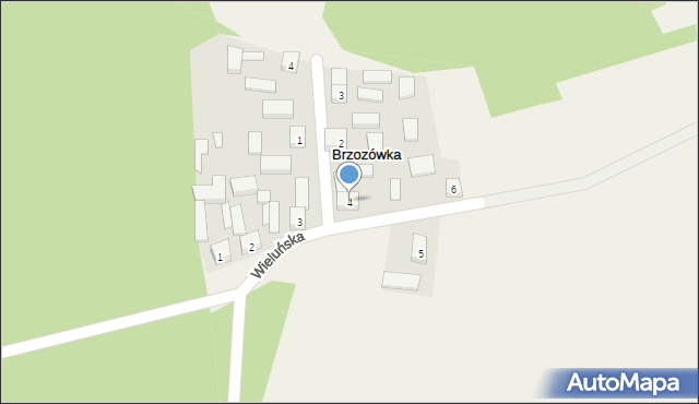 Brzozówka, Wieluńska, 4, mapa Brzozówka