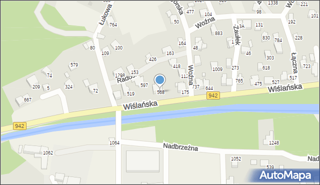 Buczkowice, Wiślańska, 568, mapa Buczkowice