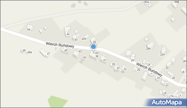 Bukowina Tatrzańska, Wierch Buńdowy, 38a, mapa Bukowina Tatrzańska