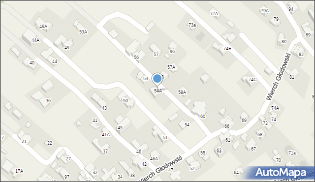 Bukowina Tatrzańska, Wierch Głodowski, 54A, mapa Bukowina Tatrzańska