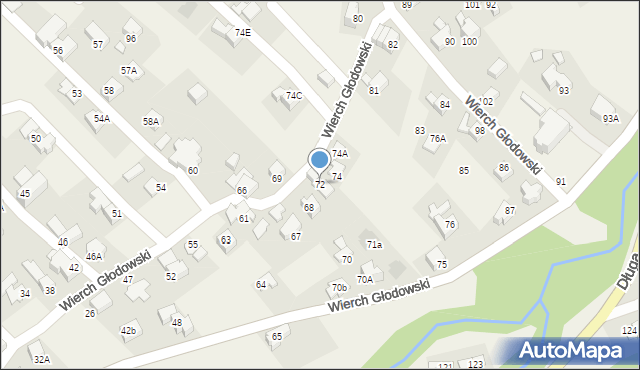 Bukowina Tatrzańska, Wierch Głodowski, 72, mapa Bukowina Tatrzańska