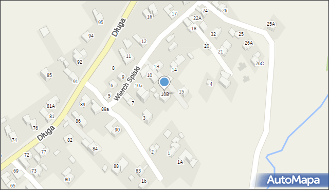 Bukowina Tatrzańska, Wierch Spiski, 10B, mapa Bukowina Tatrzańska