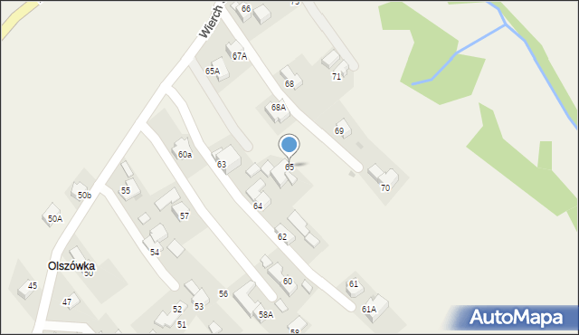 Bukowina Tatrzańska, Wierch Spiski, 65, mapa Bukowina Tatrzańska