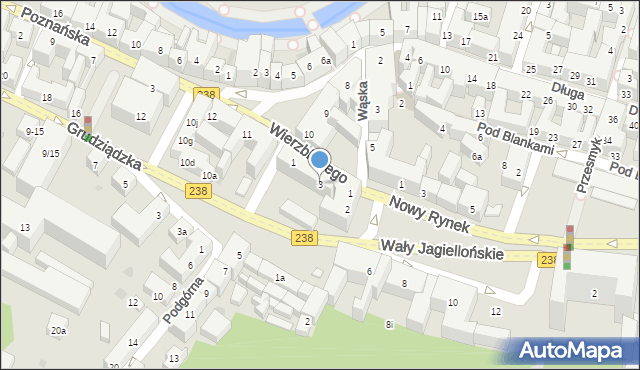 Bydgoszcz, Wierzbickiego Melchiora, 3, mapa Bydgoszczy