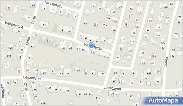 Bydgoszcz, Wieśniacza, 13, mapa Bydgoszczy