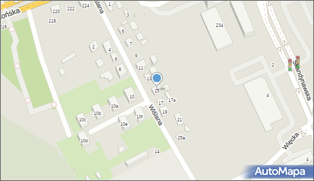 Bydgoszcz, Wiślana, 15, mapa Bydgoszczy