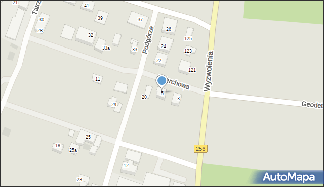 Bydgoszcz, Wierchowa, 5, mapa Bydgoszczy
