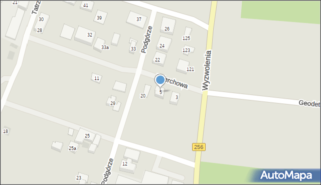 Bydgoszcz, Wierchowa, 5, mapa Bydgoszczy